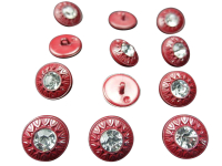 Rhinestone buttons burgundy red