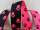 Pfötchengurtband Doppelseitig 20 mm schwarz-neon pink