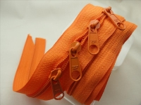 Endlose-Reißverschlüsse-FIX - 3 Meter inkl. 4 Zipper (5mm) orange