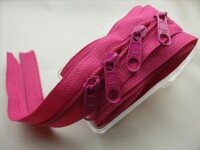 Endlose-Reißverschlüsse-FIX - 3 Meter inkl. 4 Zipper (5mm) pink