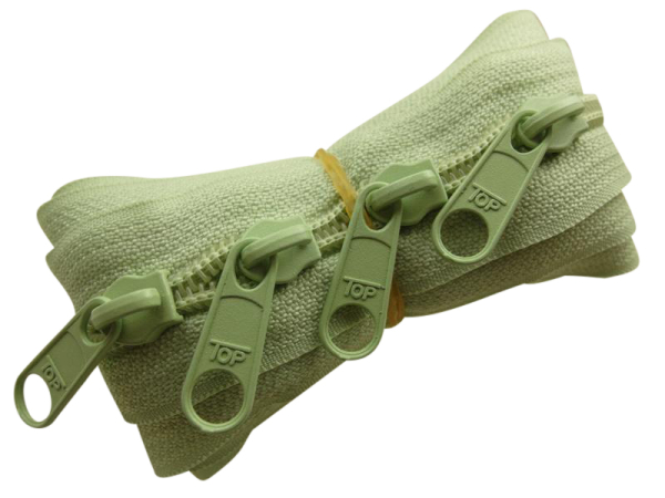 Endless zippers-FIX - 3 meters incl. 4 zippers (5mm) mint-green