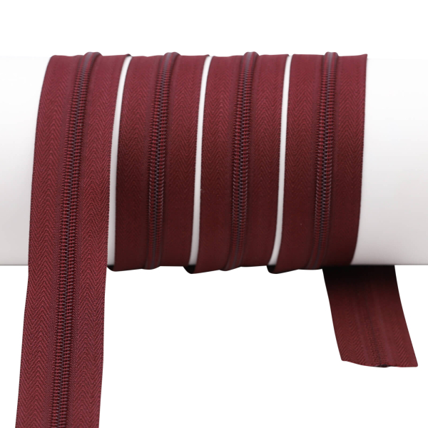 Endless zippers loose - per meter - spiral (5mm) burgundy red