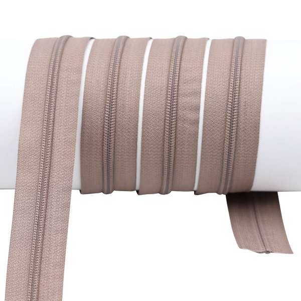 Endlos Reißverschlüsse lose - pro Meter - Spirale (5mm) elefant-beige