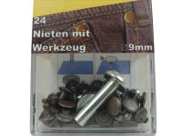 Nieten mit Werkzeug 9 mm altkupfer