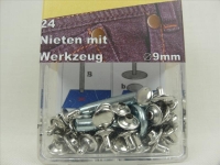 Rivets with tool 9 mm silver