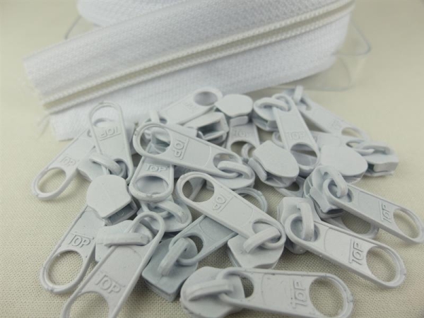 Zipper 5 mm spiral white