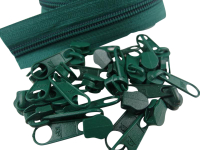 Zipper 5 mm spiral fir green