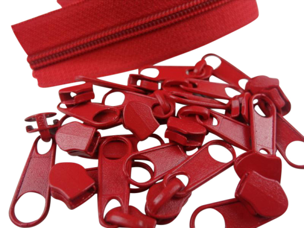 Zipper 5 mm spiral light red