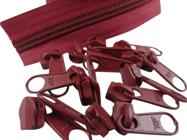 Zipper 5 mm spiral burgundy red
