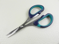 Embroidery scissors stainless steel, with rubberized handle - 11 cm, navy green