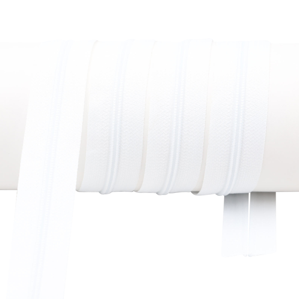 Endlos Reißverschlüsse lose - pro Meter - Spirale (3mm) weiß