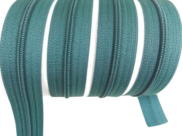 Endlos Reißverschlüsse lose - pro Meter - Spirale (3mm) tannengrün