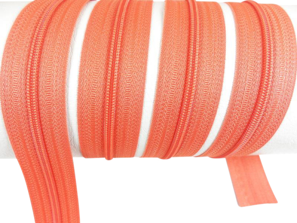 Endlos Reißverschlüsse lose - pro Meter - Spirale (3mm) orange