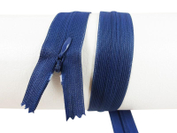 Seam-covered zippers - 60 cm - navy blue