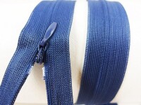 Seam-covered zippers - 60 cm - navy blue
