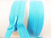 Seam-covered zippers - 60 cm - turquoise