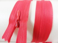 Seam-covered zippers - 60 cm - red