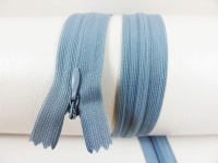 Seam-covered zippers - 60 cm - medium gray