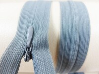 Seam-covered zippers - 60 cm - medium gray