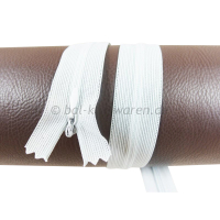 Seam-covered zippers - 60 cm - silver gray