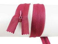 Seam-covered zippers - 60 cm - burgundy red