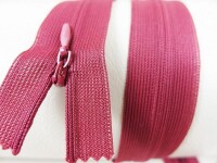 Seam-covered zippers - 60 cm - burgundy red