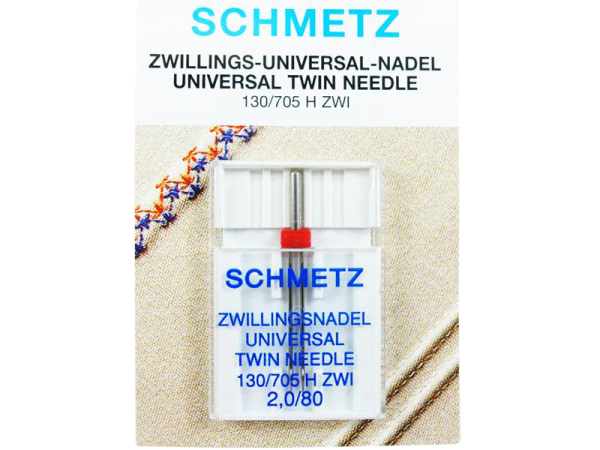 SCHMETZ - Twin universal needle 2.0 /80 flat piston