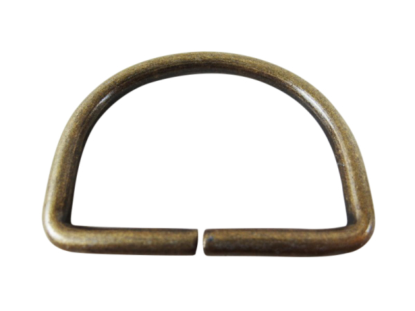 D-Ring / Halbring Modell "Italy" altmessing - 50 mm / TOP-Qualität