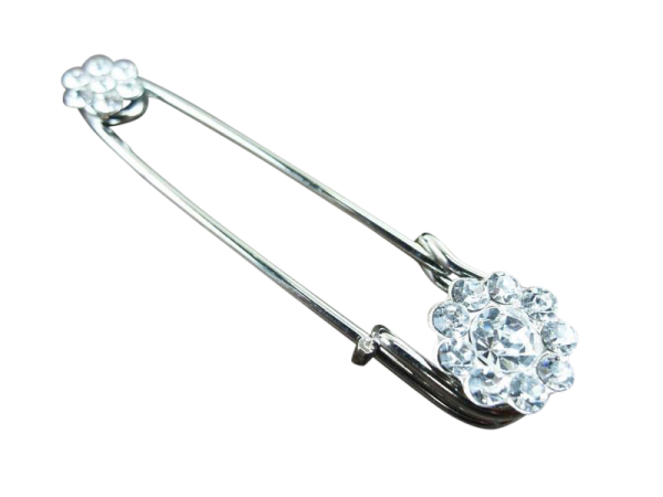 Kilt - Sicherheitsnadeln Modell "Farfalla-Blume"  71 x 18 mm / silber