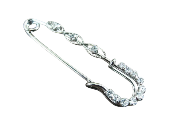 Kilt - Sicherheitsnadeln Modell "Farfalla-Eyes"  71 x 18 mm / silber