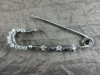 Kilt - Sicherheitsnadeln Modell "Farfalla-Eyes"  71 x 18 mm / silber
