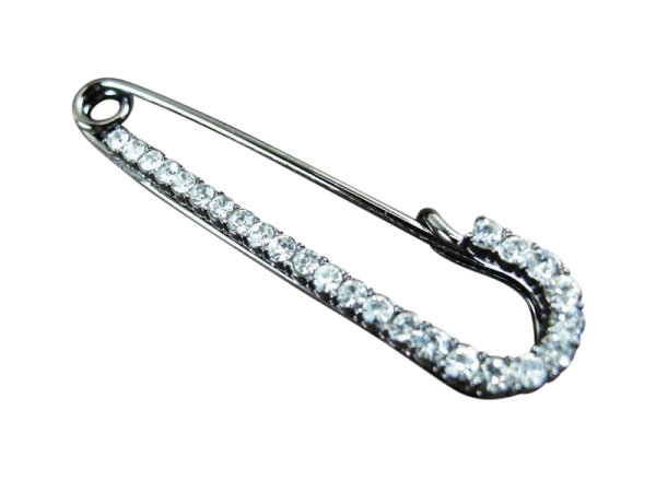 Kilt - Sicherheitsnadeln Modell "Farfalla-Gunstrass"  71 x 18 mm / platin