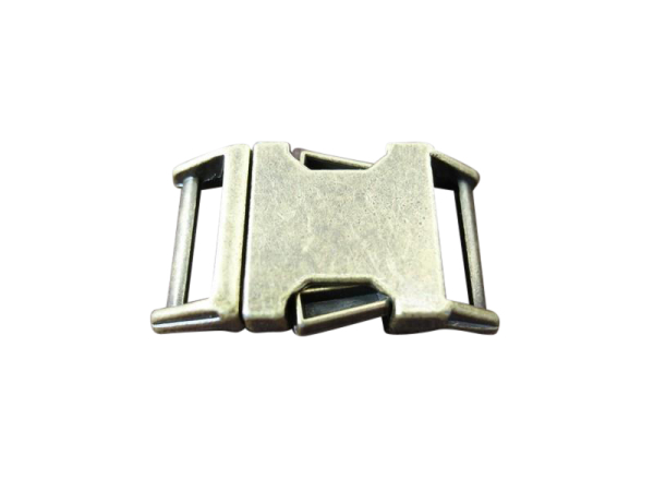Metal buckle / metal clasp 15 mm / curved model / old brass