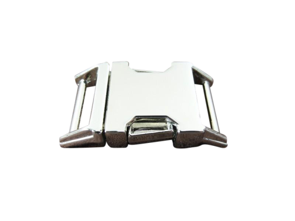 Metal buckle / metal clasp 15 mm / curved model / silver