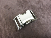Metal buckle / metal clasp 15 mm / curved model / silver