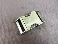 Steckschnalle aus Metall / Metallschließe 20 mm/ gewölbtes Modell/ altmessing