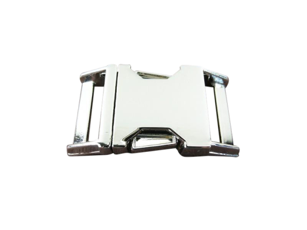 Metal buckle / metal clasp 20 mm / curved model / silver