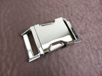 Metal buckle / metal clasp 25 mm / curved model / silver