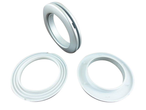 Plastic eyelets for thin & thick fabrics 35.5 x 55 mm - matt chrome