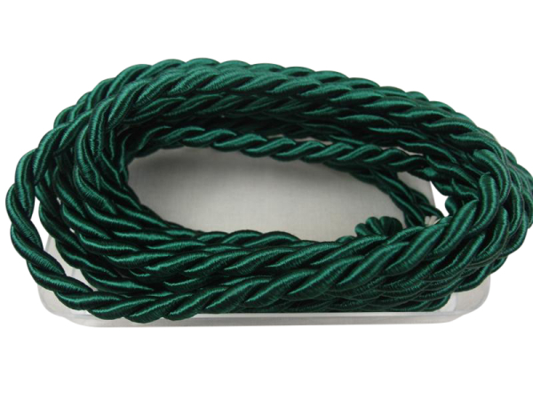 Decorative cord / cord - fir green - 6 mm