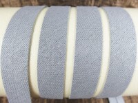 Bias tape / binding made of cotton - width 18 mm light gray