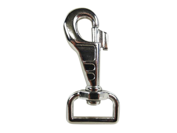 Bolzenkarabinerhaken / Karabinerhaken mit drehbarem Gelenk Taro-Gemustert-eckig silber - 25 mm