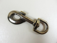 Bolzenkarabinerhaken / Karabinerhaken mit drehbarem Gelenk Taro-rund altmessing - 20 mm