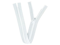 Seam-covered zippers 25 cm white