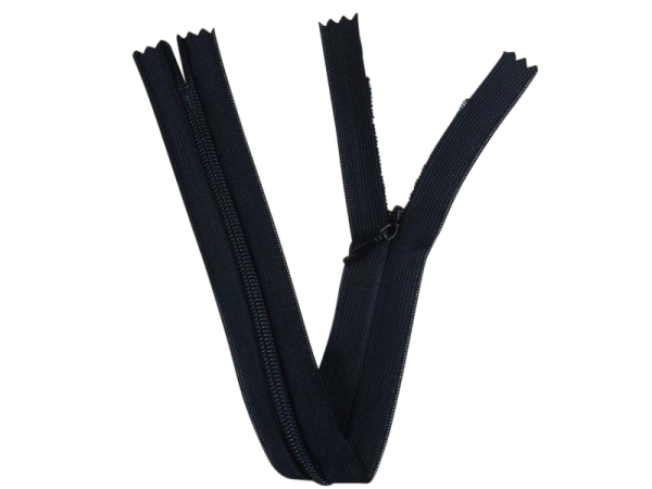 Seam-covered zippers 25 cm black