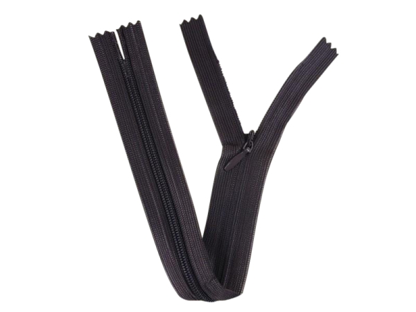 Seam-covered zippers 25 cm brown