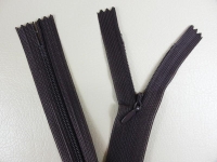 Seam-covered zippers 25 cm brown
