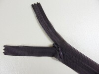 Seam-covered zippers 25 cm brown