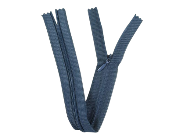 Seam-covered zippers 25 cm dark gray