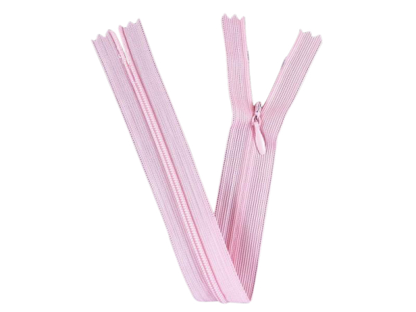 Seam-covered zippers 25 cm pink